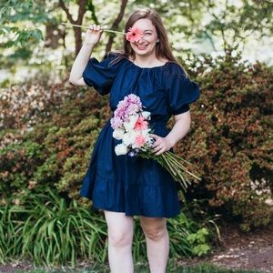 Gap Short Sleeve Ruffle Hem Mini Dress